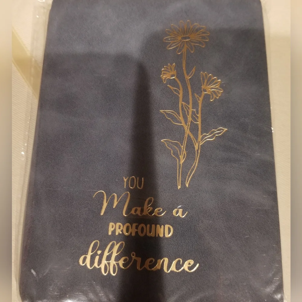 'You Make A Profound Difference' Gray Journal with Gold Floral Design